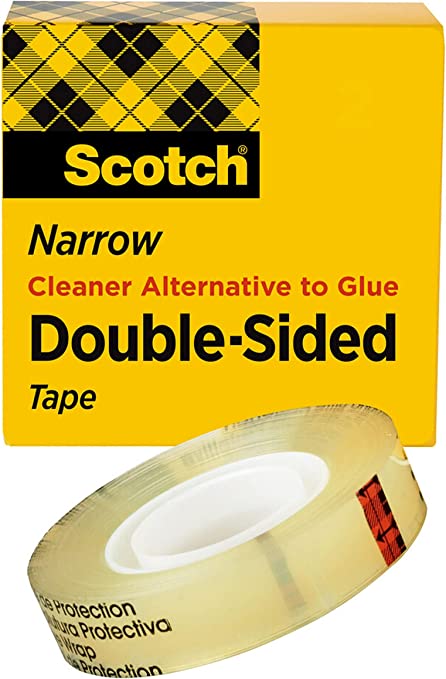 Scotch Tape Permanent Double Sided Tape, 12mm Wide x 23m, 1 Roll [OB]