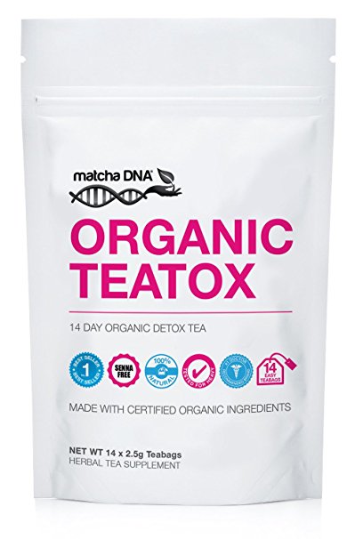 MatchaDNA TEA DTOX Slimming Detox Tea With Matcha Green Tea Powder 14 Teabags 14 Day Supply