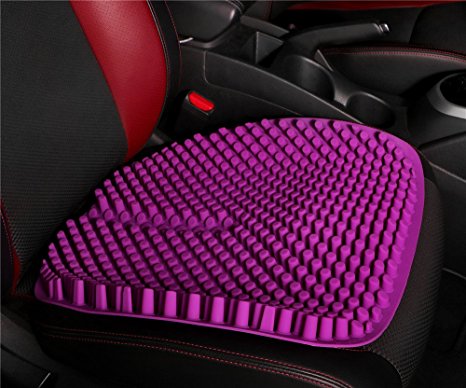 Hylaea Purple Gel Car Seat Cushion Pad for Office Chair Truck Auto Driver with Anti Slip Breathable Cool 18 by 18 inch