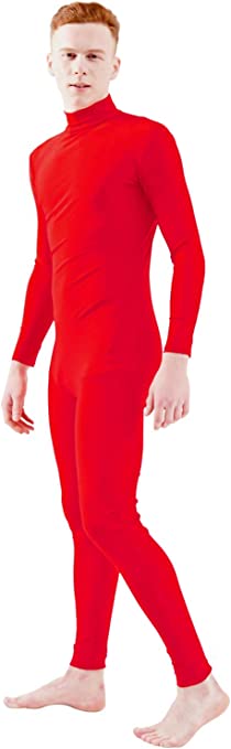 Ensnovo Adult Spandex Turtleneck Long Sleeve One Piece Unitard Bodysuit Dancewear