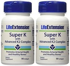 Life Extension SUPER K W/ ADVANCED K2 COMPLEX 90 SOFTGELS (2 Pack)