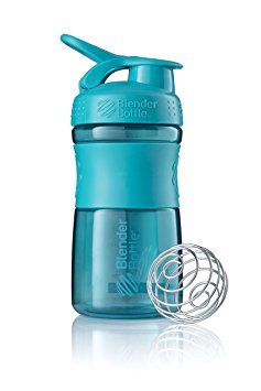 BlenderBottle SportMixer Tritan Grip Shaker Bottle, Teal/Teal, 20-Ounce