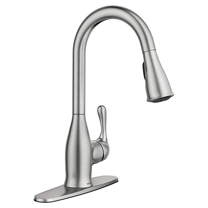 MOEN 87966SRS Kaden Single-handle Pull-down Sprayer Kitchen Faucet In Spot Resist Stainless Featuring Reflex