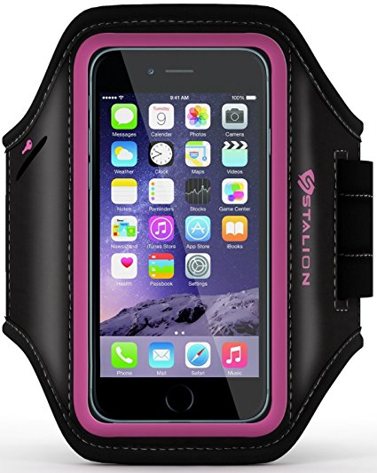 iPhone 6 6S Armband : Stalion® Sports Running & Exercise Gym Sportband (4.7-Inch)(Fuchsia Pink) Water Resistant   Sweat Proof   Key Holder   ID / Credit Card / Money Holder