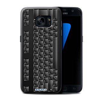 STUFF4 Phone Case / Cover for Samsung Galaxy S7/G930 / PC Keyboard/Black Design / Keys/Buttons Collection