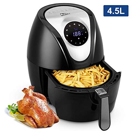 Uten Fryers 4.5L Air Fryer with Detachable Basket,Timer and Fully Adjustable Temperature Control for Healthy Oil Free & Low Fat Cooking,1300W, 4.5L Pan with 3.2L Basket