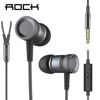 N.Oranie ROCK Mula Wired Stereo Headphones In-Ear Earbuds Earphones with Premium Metal Housing Tangle-Free Durable Braided Cable Low Distortion Noise Isolating for iPhone and Android Devices-Tarnish