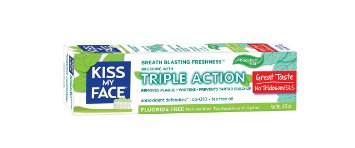 Kiss My Face Triple Action Gel Toothpaste Fluoride Free Toothpaste 45 Ounce
