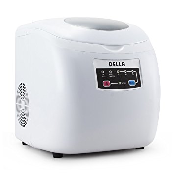 Della Easy-Touch Ice Maker Buttons Counter top Portable Machine 26lb Per Day 3 Selectable Cube Sizes -White