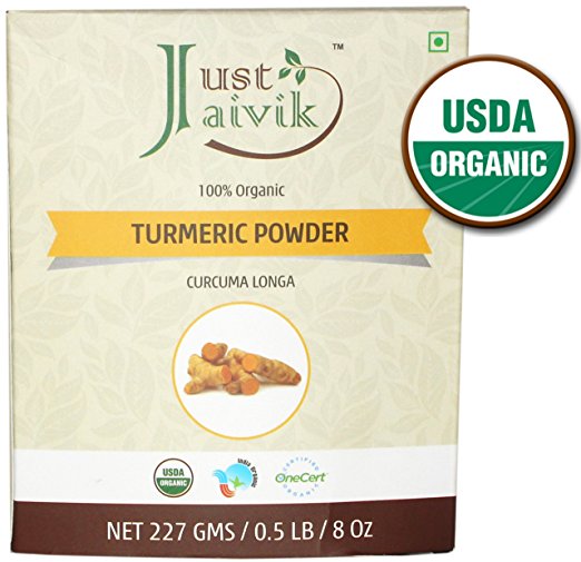 Just Jaivik 100% USDA Organic Turmeric Powder (Curcuma Longa) - Certified Organic by OneCert Asia under NOP- 227 gms / 1/2 LB Pound / 08 Oz - (AN USDA Organic Product)