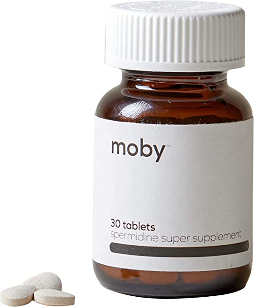 Moby™ Spermidine Super Supplement - 10mg - 99% Pure Spermidine - 30 Day Supply - Clinically Tested - 3rd Party Tested - Made in The USA
