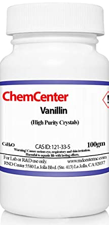 Vanillin, Crystals/Powder, 99% Minimum, 100 Grams