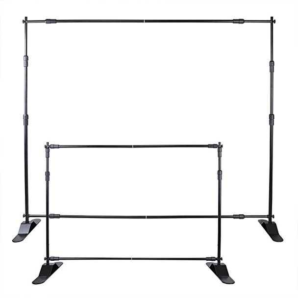 VEVOR 8' Banner Stand Adjustable Display Backdrop Lightweight Portable Trade Show Wall for Photography(8' Banner Stand)