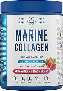 Applied Nutrition Marine Collagen Powder - Hydrolysed Collagen Protein, Healthy Skin, Hair, Nails (Strawberry & Raspberry) (300g - 25 Servings)