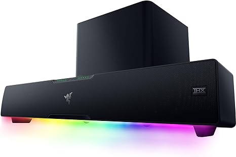 Razer Leviathan V2 Pro: Multi-Driver PC Gaming Soundbar with Subwoofer - Beamforming Surround Sound with AI Head Tracking - Chroma RGB - Bluetooth 5.0 & 3.5mm - for PC, Desktop/Laptop, Mobile, Switch