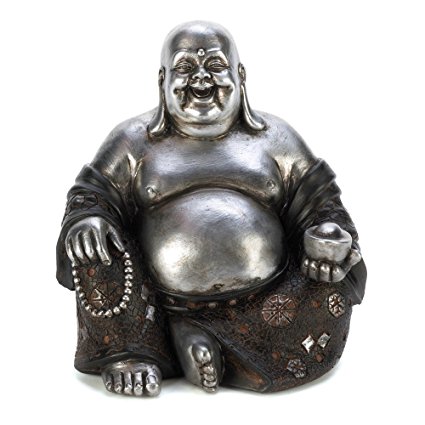 Gifts & Decor Happy Sitting Buddha Inspirational Religious Statue
