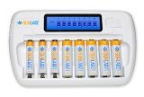 SunLabz 8 BaySlot Smart Battery Charger for AA AAA NiCd NiHM Rechargeable Batteries