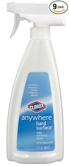 Clorox Anywhere Hard Surface Daily Sanitizing Spray, 22 Fluid Ounces (Pack of 9)