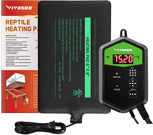 VIVOSUN Upgrade Reptile Heat Mat and Digital Thermostat Combo