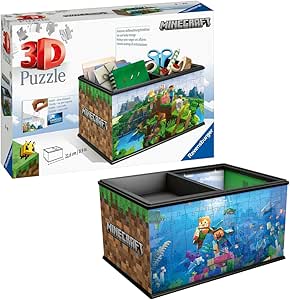 Ravensburger Storage Box Minecraft Jigsaw Puzzle for Kids - Every Piece is Unique, Pieces Fit Together Perfectly