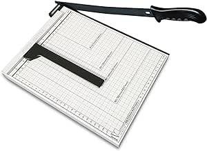 Guillotine Paper Cutter 12 inch,10 Sheets Capacity,Paper Cutters with Magnetic Guide and Safety Lock,Paper Trimmer for Cardstock,School and Office