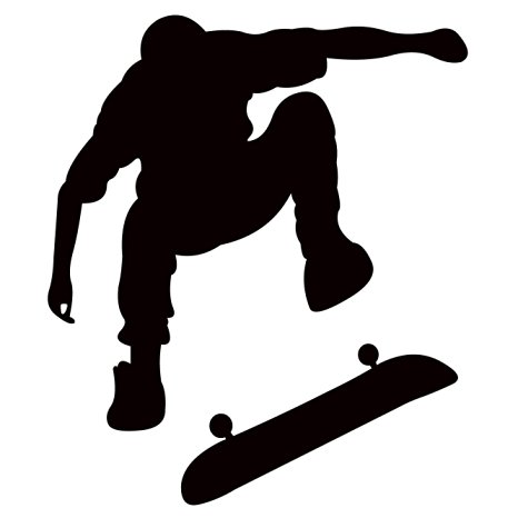 Skateboarding Wall Decal Sticker 4 - Decal Stickers and Mural for Kids Boys Girls Room and Bedroom. Skating Wall Art for Home Decor and Decoration Ð Skate Board Silhouette Mural