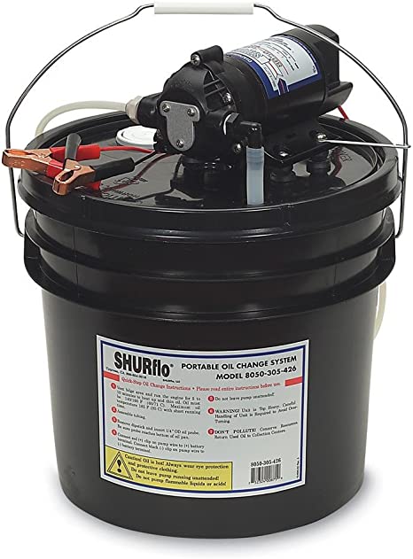 SHURFLO Oil Change Pump w/3.5 Gallon Bucket - 12 VDC, 1.5 GPM