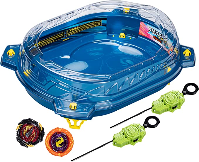 Beyblade Burst QuadStrike Thunder Edge Battle Set, Battle Game Set with Beystadium, 2 Spinning Top Toys, and 2 Launchers for Ages 8 and Up