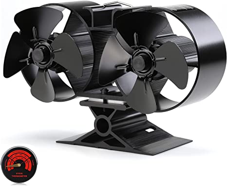 CRSURE SF-T84 Stove Fan 8 Blades Powerless Fi Stove Fan, Heat Powered Stove Fan, Large Rooms for Fi Wood Stoves Environmentally Friendly No Electricity