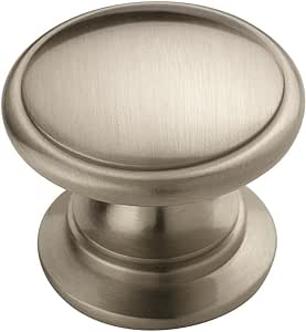 Amerock | Cabinet Knob | Satin Nickel | 1-1/4 inch (32 mm) Diameter | Ravino | 1 Pack | Drawer Knob | Cabinet Hardware, BP53012G10