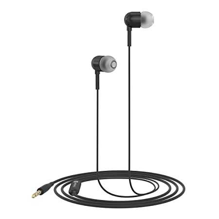 Portronics Conch 50 in-Ear Wired Earphone with Mic, 3.5mm Audio Jack(Black)