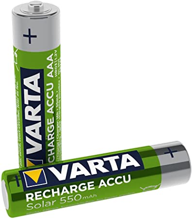 VARTA Recharge Accu Solar Micro Ni-Mh rechargeable battery (AAA, 550 mAh, 2-pack), rechargeable without memory effect - ready for immediate use