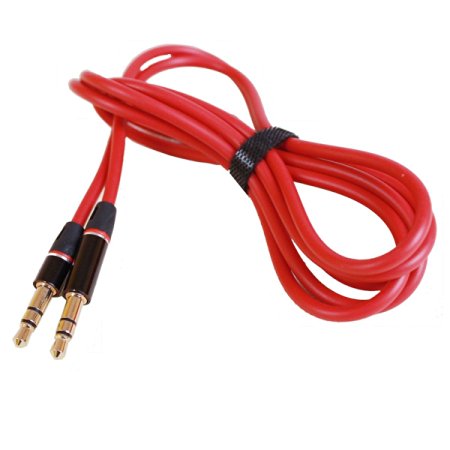 RED 3.5mm 1/8" Audio AUX Cable Cord For Skullcandy PLYR 1 2 Wireless Headphone