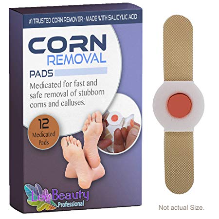 Corn remover for feet-salicylic acid pads to cushion your foot with powerful medicine for the professional treatment of tough to remove corns, warts and calluses on toes and feet.