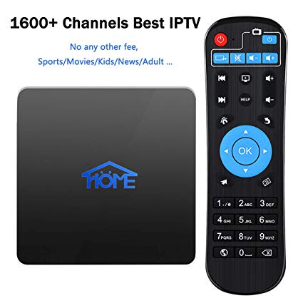 4K HD IPTV Receiver Box 2019 New IPTV Device Inlcuding 1600  Global Channels from US Brasil India Arab, Support Android 7.1 Bluetooth 4.0 No Montly or Yearly Fee
