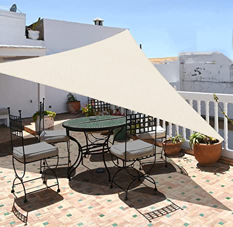 Garden EXPERT 16'x16'x23' Sun Shade Sail Right Triangle Canopy Shade Cover for Patio Garden Outdoor Backyard, Cream