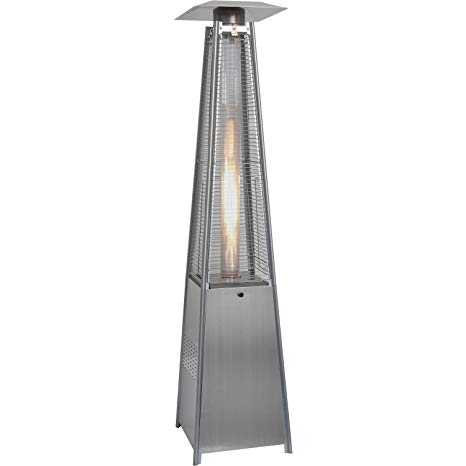 Hanover HAN102SS Portable 7-Ft. 42,000 BTU Pyramid Stainless Steel Propane Patio Heater, 7'