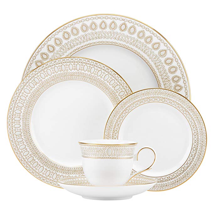 Lenox Marchesa Gilded Pearl 5 Piece Place Setting, White