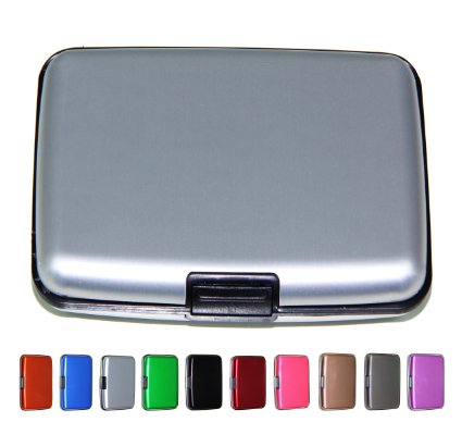 Aluminum RFID Blocking Credit Card Holder for Men and Women Cool Slim Metal Business Card Case Silver