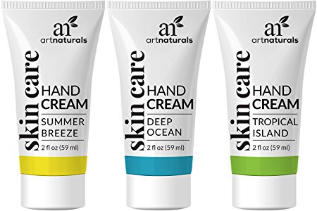 Artnaturals Hand Cream Repair Set - 3 x 2 Oz - Retains Moisture and Protects Skin - for Extremely Dry and Cracked Hands