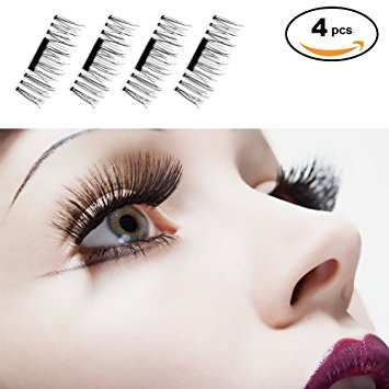 False MAGNETIC Eyelashes Foruchoice 1 Pair 4 Pieces 0.2mm Ultra Thin Fake Mink Eyelashes for Natural Look Reusable Best Fake Lashes