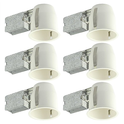 Shine Hai 4" Remodel LED Can Air Tight IC Housing , LED Recessed Lighting, Incandescent Housing, New Construction, Contractor's 6 Pack