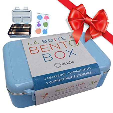 Stainless Steel Lunch-Box for Kids or Babies | Toddler Lunch Containers | Metal MINI Bento Box with Leakproof Compartments | Eco-Friendly | Best for Small Boys Girls, Pre-School | BPA Free, Blue
