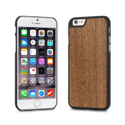 Cover-Up #WoodBack Real Wood Matt Black Case for iPhone 6 / 6s - Mahogany