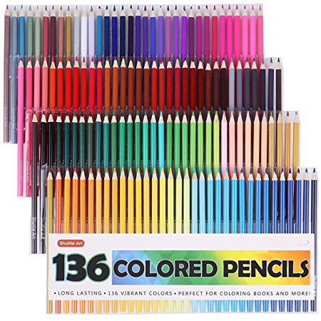 Shuttle Art 136 Colored Pencils,Colored Pencil Set for Adult Coloring Books