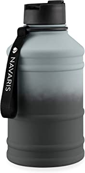 Navaris Stainless Steel Water Bottle - Single-Walled 2.2 Litre Large Metal Sports, Camping, Gym Canteen for Drinking Water, Drinks - Gradient Colour