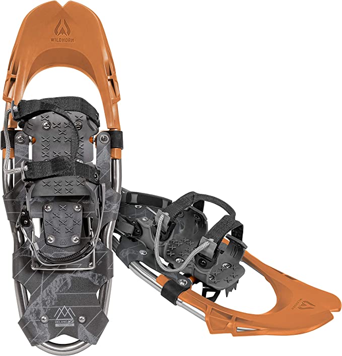 Wildhorn Delano Snow Shoes for Women, Men, and Youth are Lightweight and Fully Adjustable. Premium Aluminum Frame. Snowshoes with Steel Grip crampons