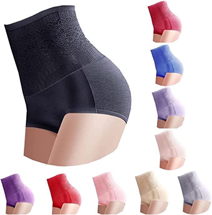 Womens High Waist Shapewear Panties Tummy Control Butt Lifter Body Shaper Panty Ladies Slim Waist Trainer Panties (XL, Black-62)
