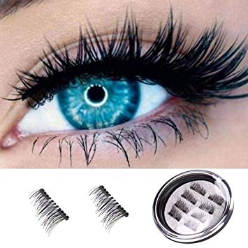 Magnetic Eyelashes 3D Premium Quality False Eyelashes,Full Eye Fake Eyelashes Natural Look 100% Handmade Black Nature Fluffy Long Soft Reusable 4 Pair/8 PCS