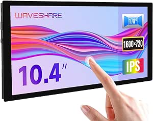 waveshare 10.4inch QLED Quantum Dot Display, 1600×720 Resolution, Supports All Versions of Raspberry Pi, Compatible with Jetson Nano and PC